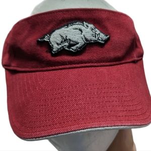 ARIZONA RAZORBACKS MAROON ADJUSTABLE VISOR CAP HAT